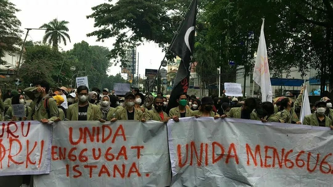 Aksi Mahasiswa Unida Tuntut Pemerintah Tunda Pemindahan Ibukota