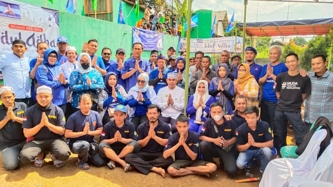 Bersama Pengurus DPC Demokrat Kota Bogor, Nur Hafizah dan RSBS Sembelih 5 Ekor Sapi