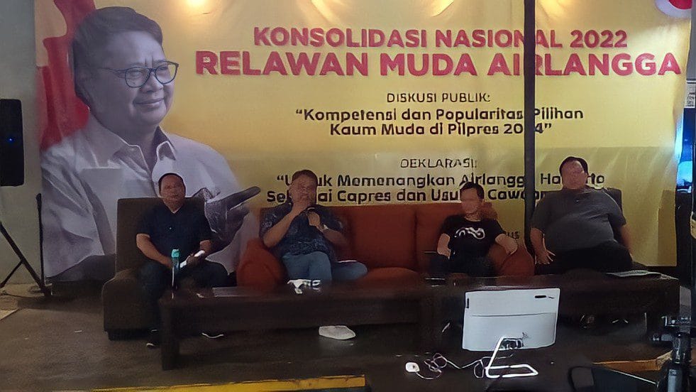 Relawan Muda Airlangga Hartarto Gelar Diskusi Publik Bahas Kompetensi Calon Presiden