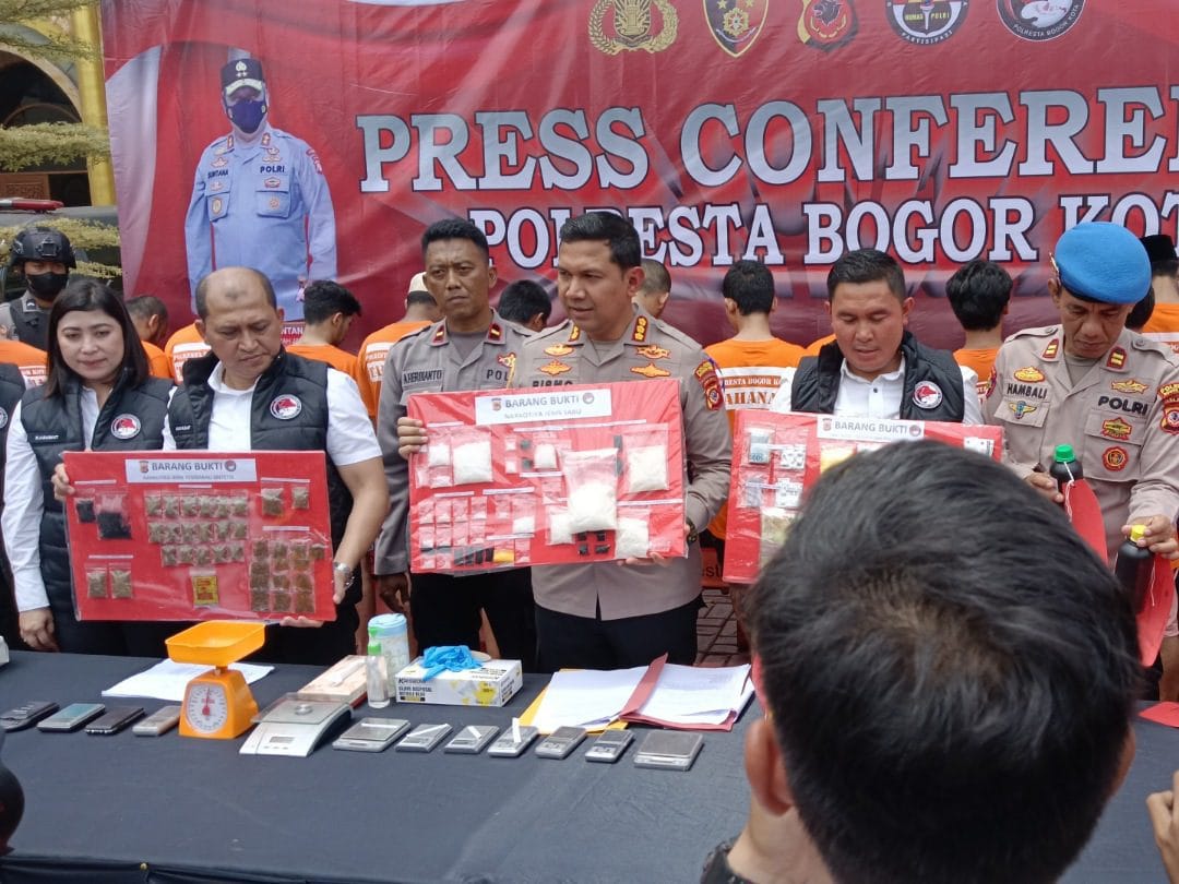 Satres Narkoba Polresta Bogor Kota Ungkap dan Amankan 21 Tersangka Peredaran Narkotika