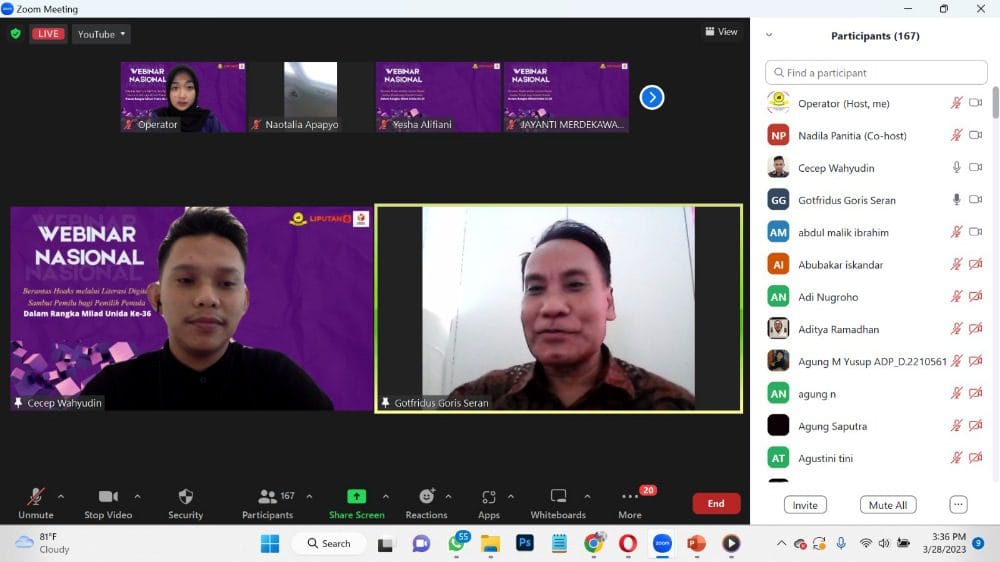 Tiga Dosen FISIPKOM Unida Edukasi Pemilih Pemula untuk Tangkal Hoaks Pemilu