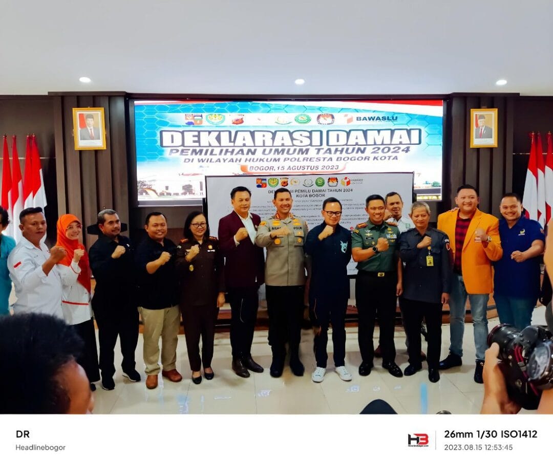 Perwakilan 18 Parpol Deklarasikan Pemilu Damai di Polresta Bogor Kota