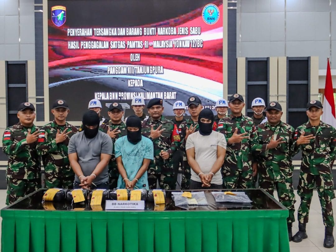 Kodam Tanjungpura Gagalkan Penyelundupan 6,3 Kg Sabu