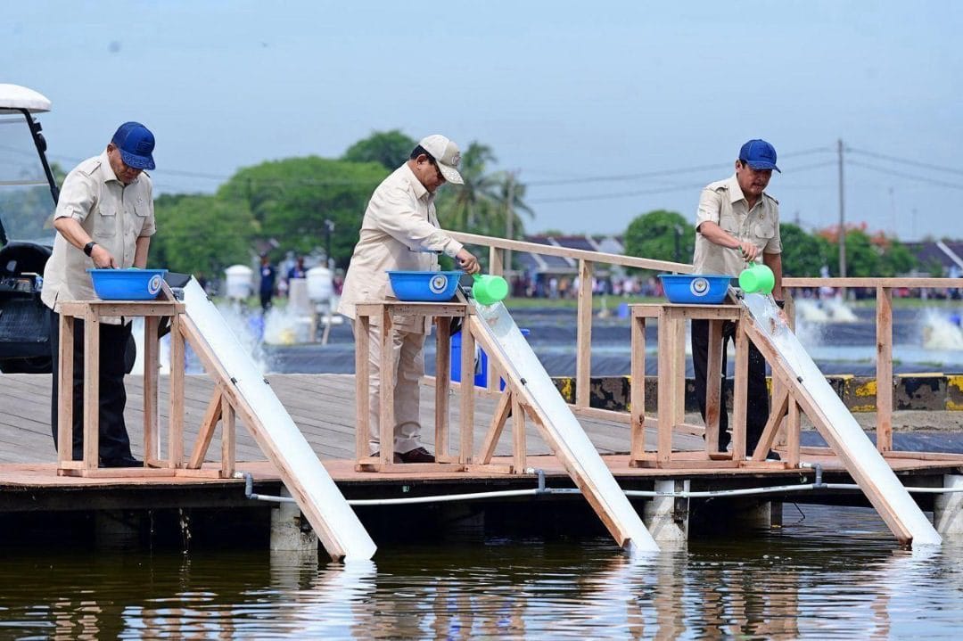 Presiden Prabowo Subianto Tinjau Kawasan Budidaya Perikanan di Karawang