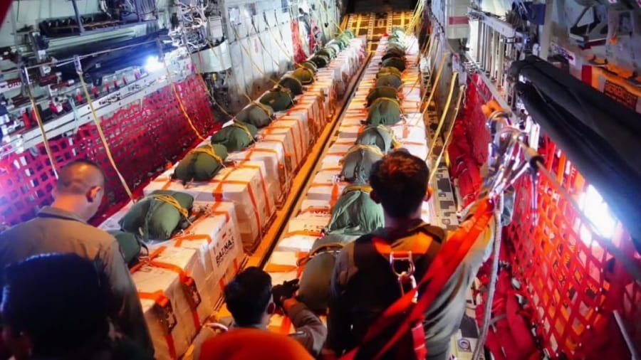 Masuki Hari Kelima, Satgas Garuda Merah Putih II Telah Droping 61 Ton Bantuan di Jalur Gaza