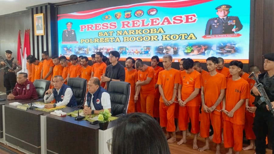 Polresta Bogor Kota Ungkap 28 Kasus Narkoba Sepanjang September, 33 Tersangka Diamankan