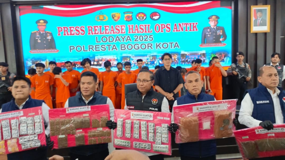 Sat Resnarkoba Polresta Bogor Kota Ungkap 20 Kasus Narkoba Selama Operasi Antik Lodaya 2025